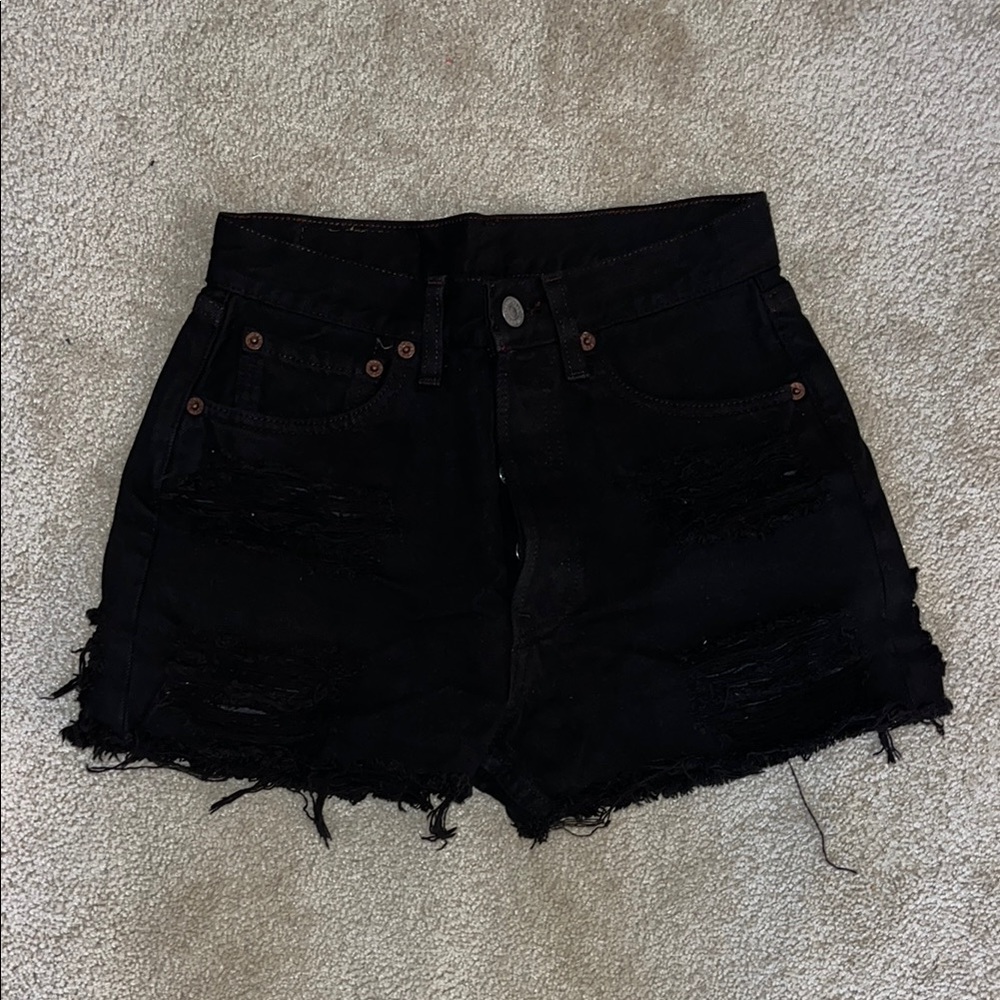 Women's Black Denim Levi Shorts